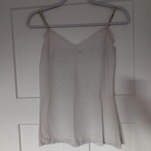 Y2K Feminine Soft Cream Lace Top Size Medium